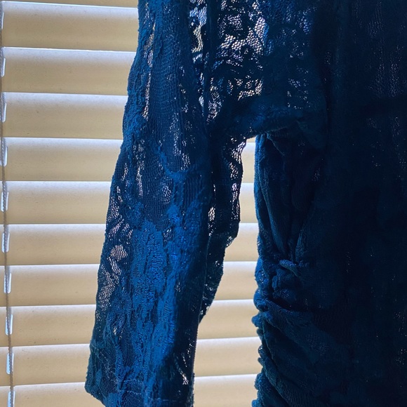 Blue tea dress with lace overlay. NWT never worn. - Picture 3 of 6